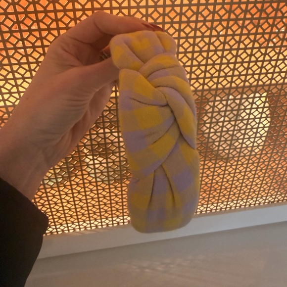 Lele Sadoughi Accessories - Lele Sadoughi Knotted Headband, yellow and purple gingham!